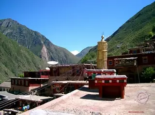 view from the oldest Tibetan temple which houses a printing press